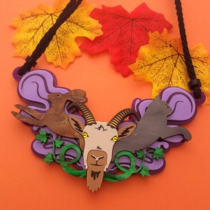 Familiars Statement necklace - laser cut acrylic - UK seller