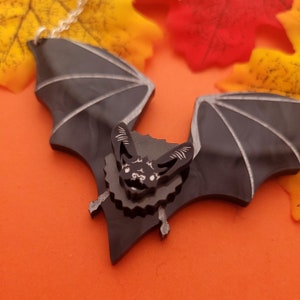 Bat necklace - laser cut acrylic - UK seller