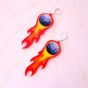 Meteor earrings - laser cut acrylic - UK seller