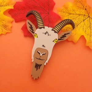 Goat brooch - laser cut acrylic - UK seller