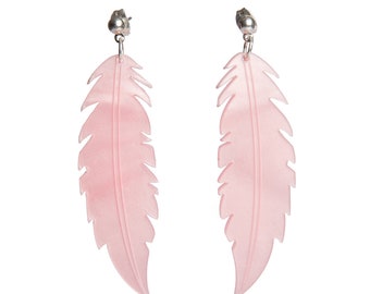 Flamingo Feather earrings - laser cut acrylic