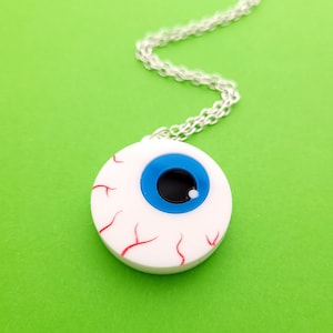 Eyeball necklace - laser cut acrylic - UK seller