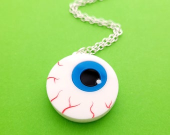 Eyeball necklace - laser cut acrylic - UK seller