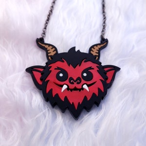 Krampus necklace - laser cut acrylic - UK seller