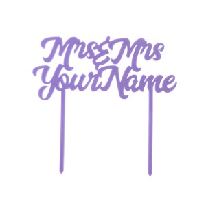 Mrs & Mrs wedding cake topper - laser cut cake topper - your choice of name