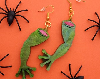 Frogs Legs earrings - laser cut acrylic - UK seller