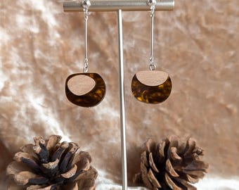 Pendientes de conker - acrílico cortado a láser - Vendedor del Reino Unido