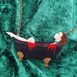 Countess Bathory necklace - laser cut acrylic - UK seller