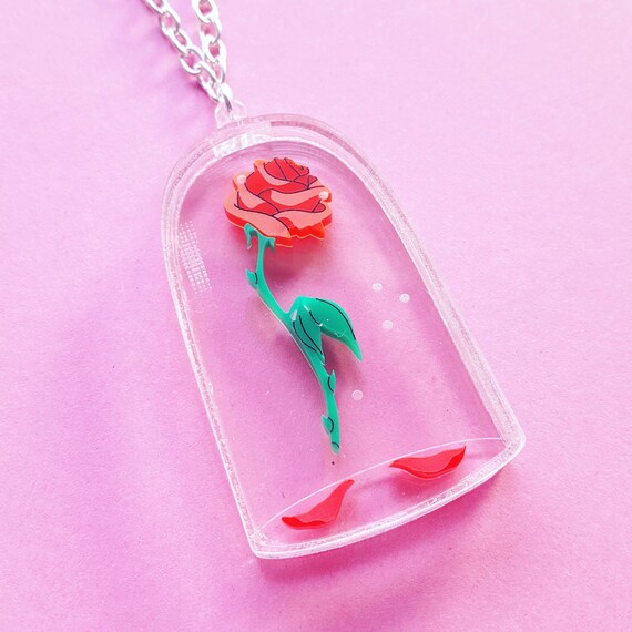 Enchanted Rose Necklace Laser Cut 