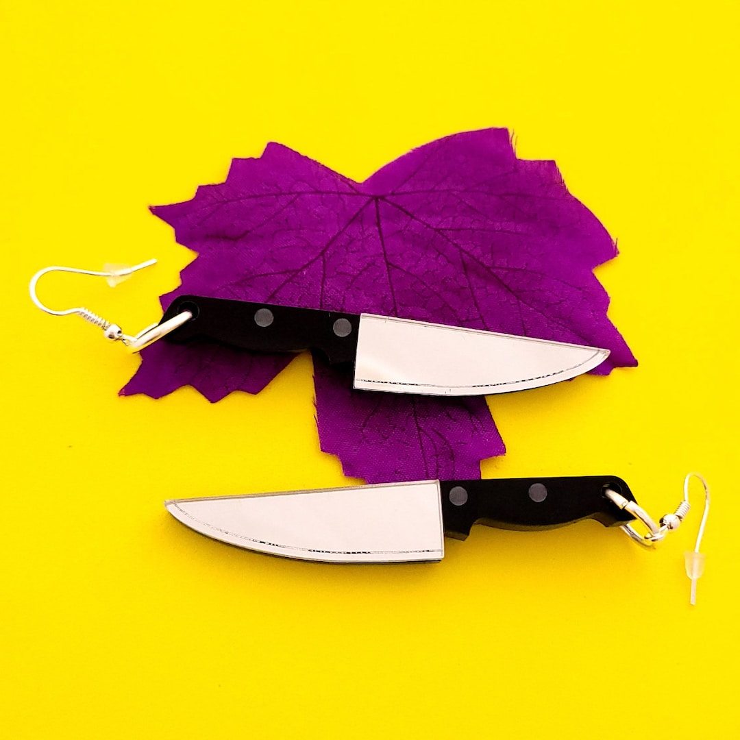 Halloween Knife Earrings Laser Cut Acrylic UK Seller Etsy