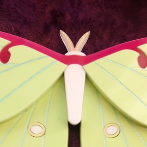 Luna Moth necklace laser cut acrylic image 3
