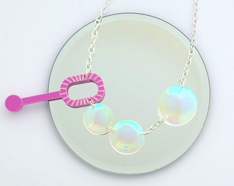 Bubble Blower necklace - laser cut acrylic