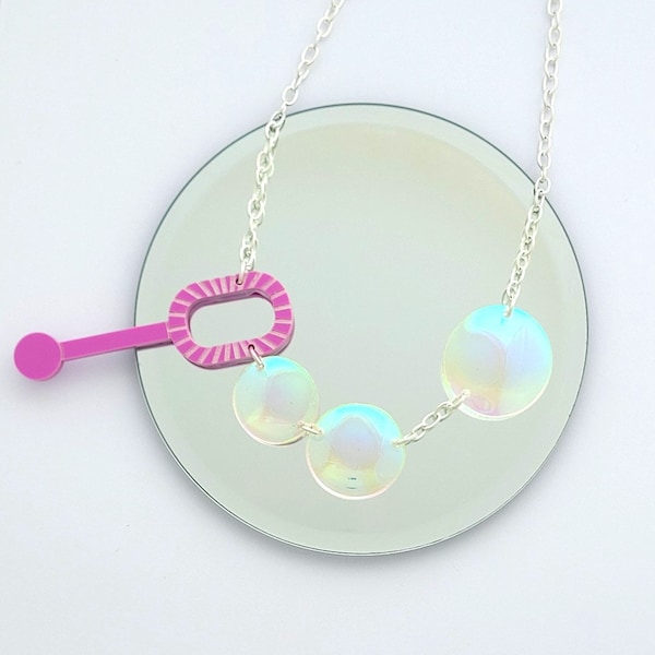 Bubble Blower necklace - laser cut acrylic