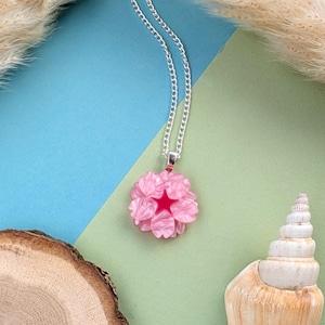 Mini Cherry Blossom Charm Necklace - laser cut acrylic - UK seller