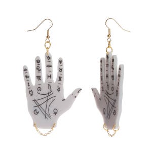 Palmistry Hand earrings laser cut acrylic image 2