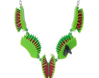 Venus Flytrap necklace - laser cut acrylic