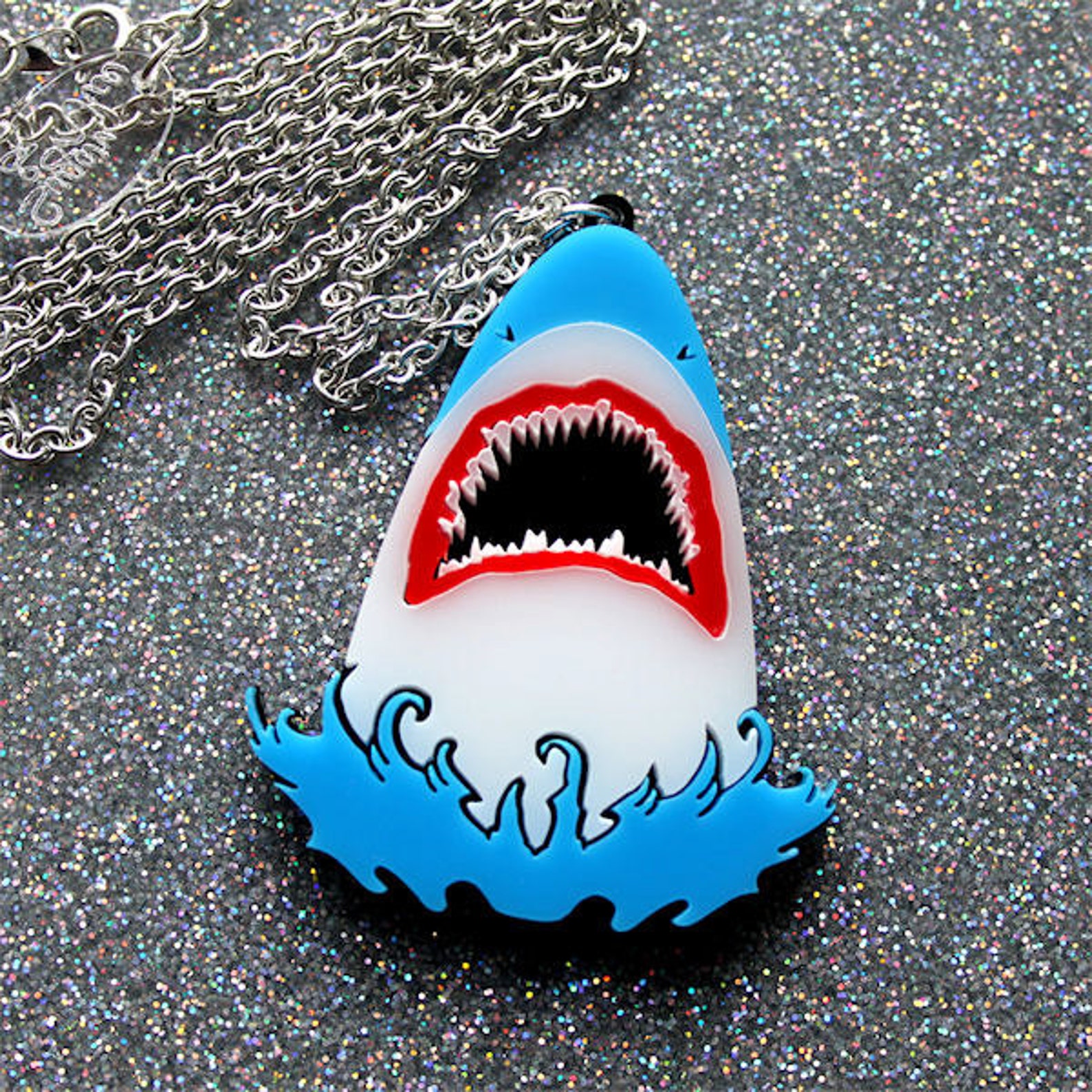 Shark necklace laser cut acrylic | Etsy