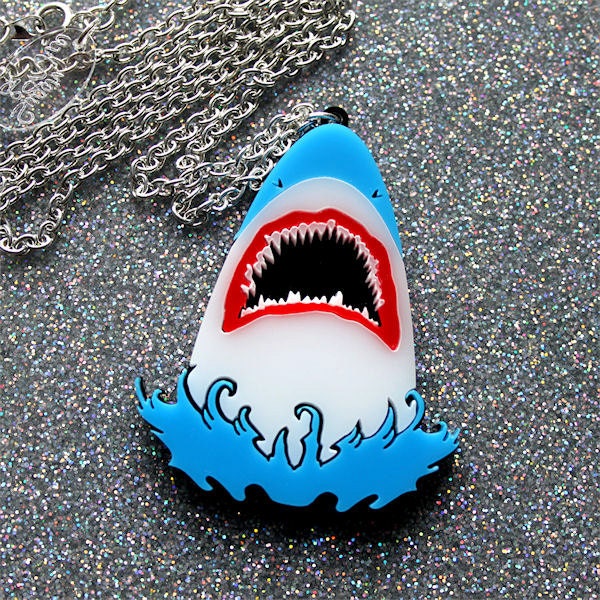 Shark necklace - laser cut acrylic