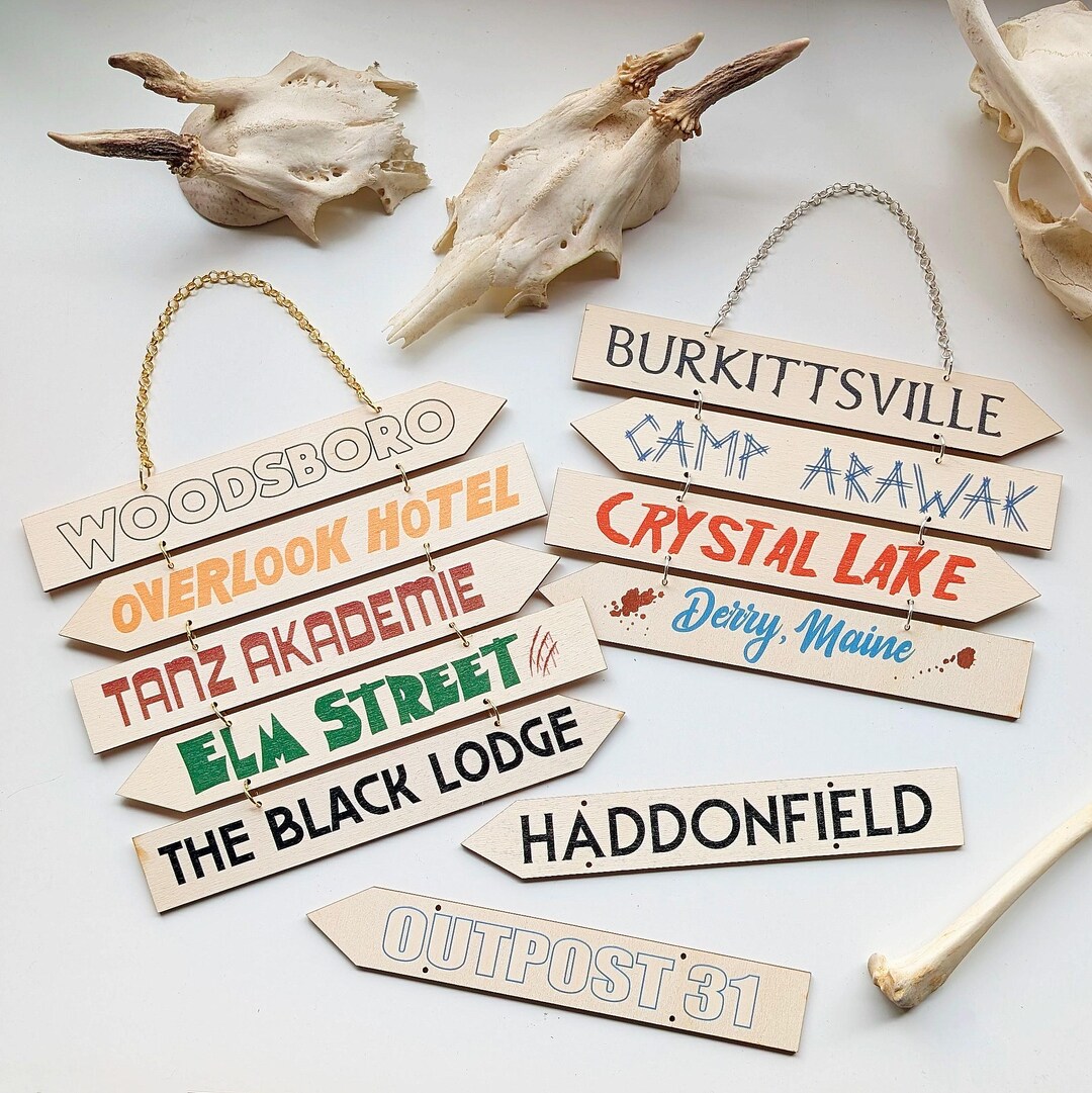 Mave Signs Horror Movie Signs - Laser Cut Printed Wood - UK Seller - Etsy