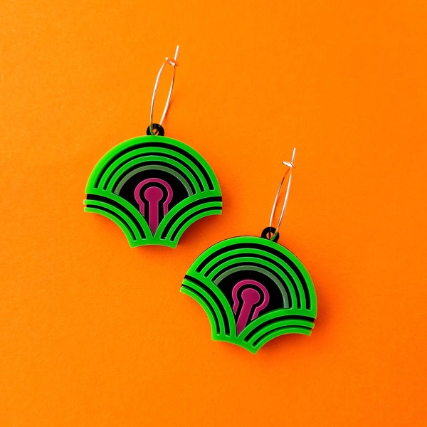 Room 237 earrings - laser cut acrylic - UK seller