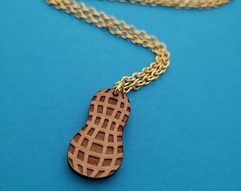 SECONDS - Peanut necklace - laser cut acrylic - UK seller