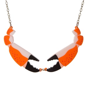 Collier pinces de crabe - acrylique découpé au laser - vendeur au Royaume-Uni