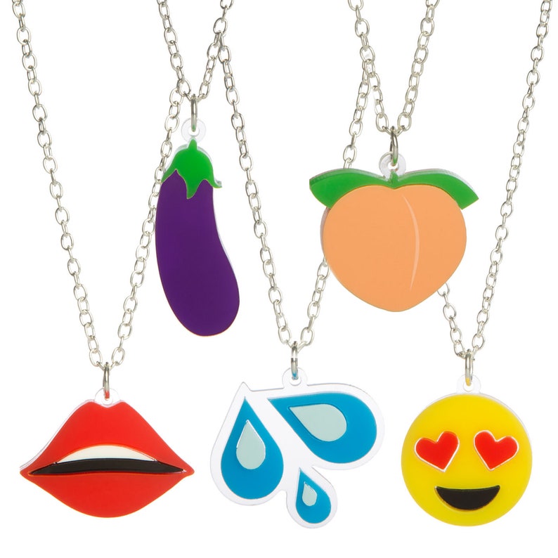 Emoji Necklace Laser Cut Acrylic 5 Designs to Choose Etsy