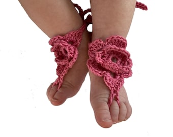 Baby, Barefoot, Sandal, Crochet, Pattern, Flower, Design