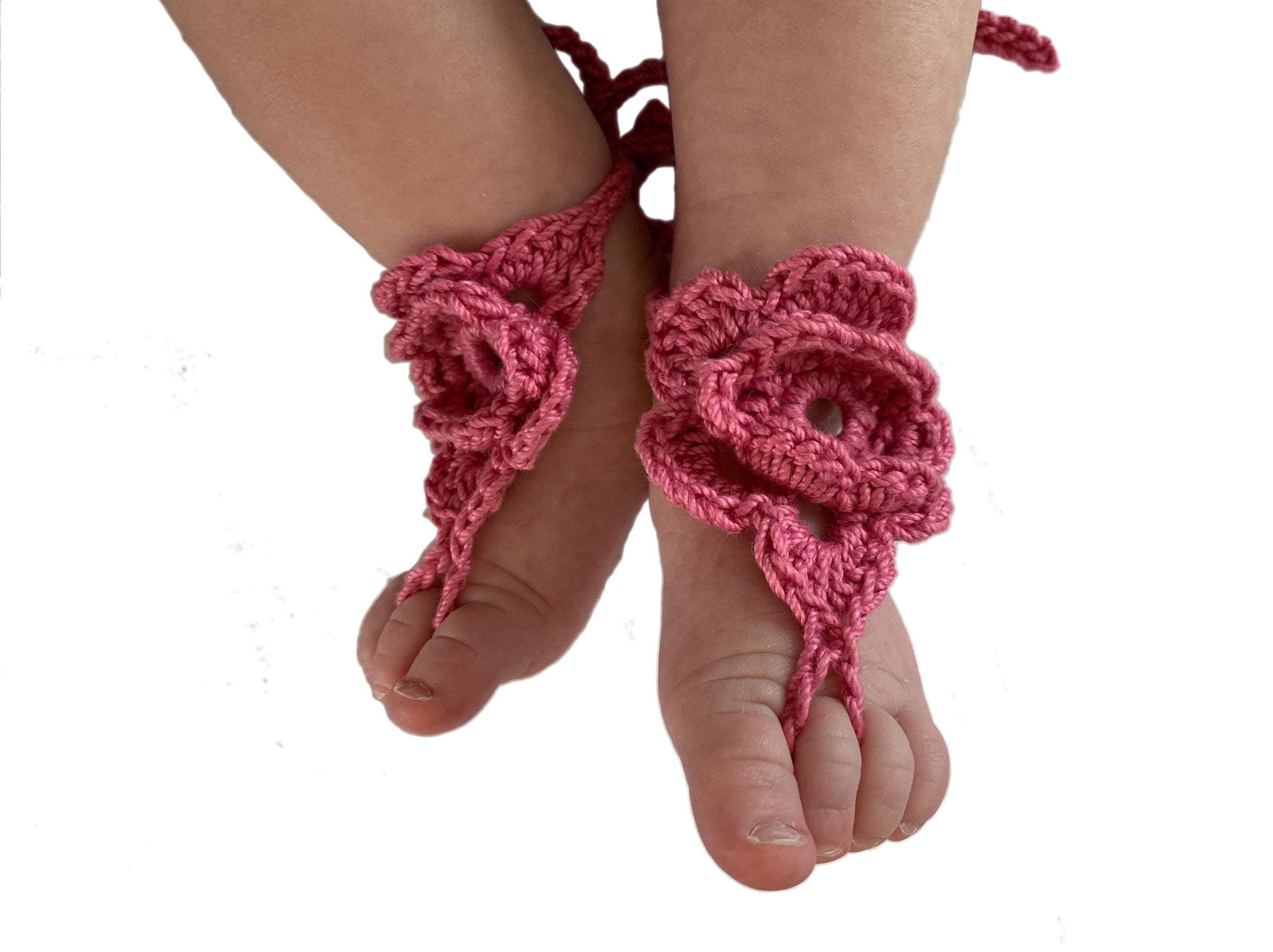 40 Gorgeous Patterns for Barefoot Sandals to Dress Your Feet 8 Baby Barefoot Sandal Crochet Pattern Flower Motif Design