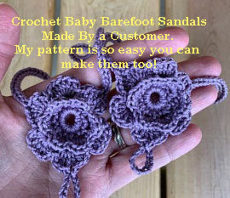 Baby Barefoot Sandal Crochet Pattern Flower Design Etsy