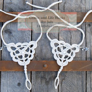 Barfuß Sandalen Seestern Motiv mit Perlen und Charms PDF Häkelanleitung
