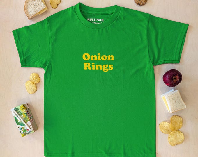 Kids Onion Rings crisp flavour green unisex t-shirt