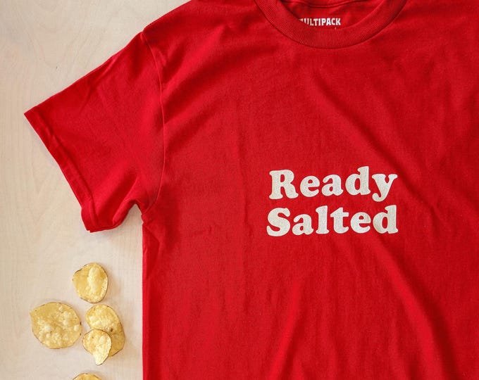 Ready Salted crisp flavour red unisex t-shirt