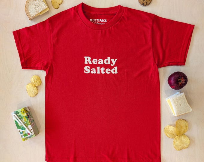 Kids Ready Salted crisp flavour red unisex t-shirt