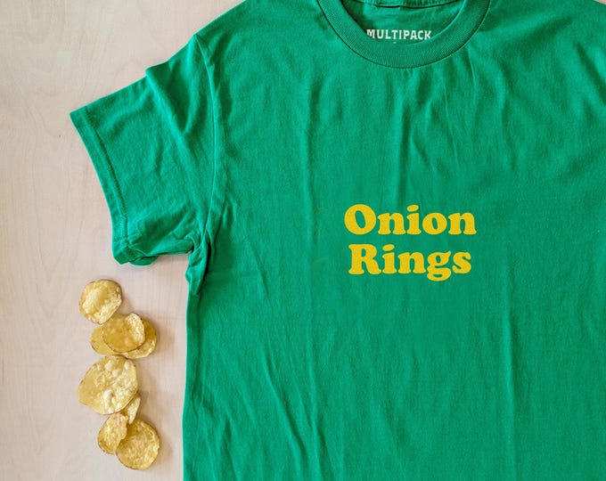 Onion Rings crisp flavour green unisex t-shirt