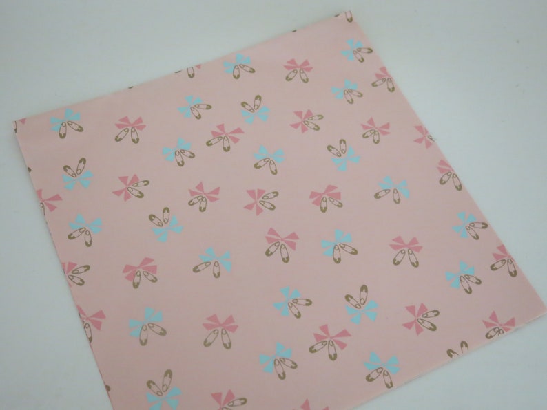 Vintage Hallmark Baby Shower Gift Wrap For Baby GIRL 1960s DIAPER PINS Wrapping Paper