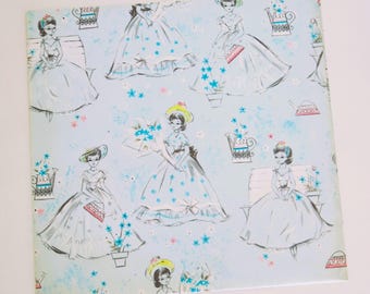 Vintage American Greetings BRIDAL SHOWER Gift Wrap - Wrapping Paper - Lovely LADIES - 1950s