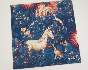 Vintage Cleo All-Occasion BIRTHDAY - Wrapping Paper - Gift Wrap - FANTASY Tapestry Design -  UNICORN - Castle - Sun - 1980s