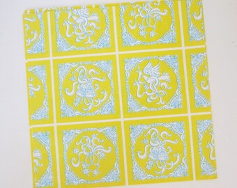 Vintage Rust Craft MOD Wedding Gift Wrap - Wrapping Paper - Bells DOVES Rings - 1960s 1970s