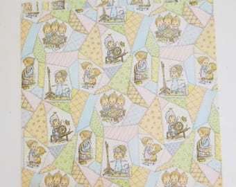 Vintage Hallmark Juvenile BIRTHDAY Gift Wrap - Wrapping Paper - BETSEY CLARK Patchwork Waifs - 1970s