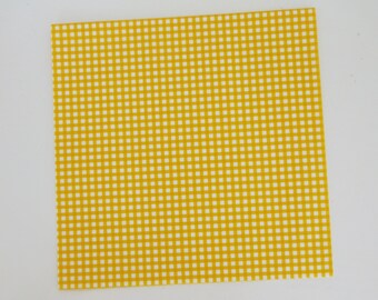 Vintage Hallmark All-Occasion BIRTHDAY Gift Wrap - Wrapping Paper - Bright Yellow and White GINGHAM Pattern - 1970s