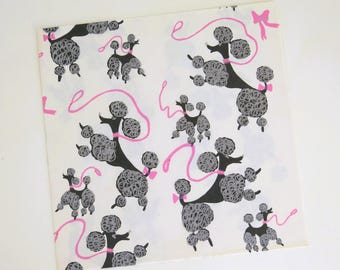 Vintage Vanity Fair Mid-Century All-Occasion Gift Wrap - Wrapping Paper - Oodles of POODLES - 1950s