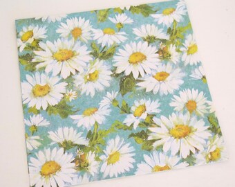 Vintage American Greetings Occasional FLORAL Gift Wrap - Wrapping Paper - DAISIES - 1970s