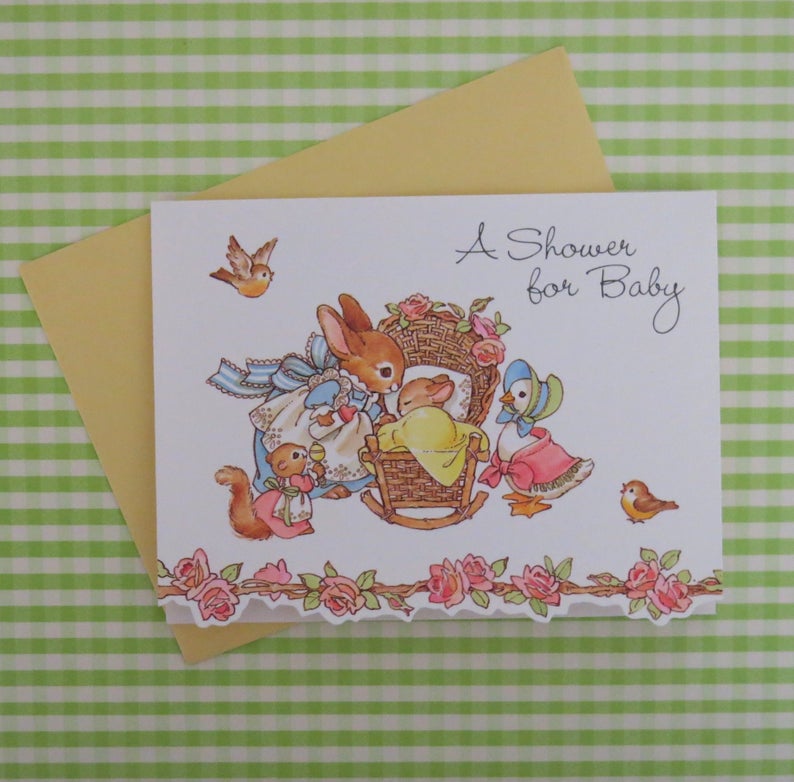 Vintage Hallmark Baby Shower Invitations Adorable Mother And Etsy Vintage Hallmark Baby Shower Invitations Adorable Mother And Etsy