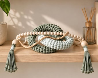 Handmade Shelf Decor Object, Macrame Coffee Table Decor, Scandinavian Accent, New Home Gift