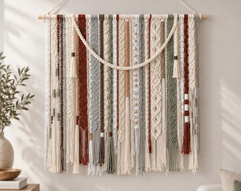 Large Macrame Wall Hanging, Abstract Woven Tapestry, Sculptural Textile Wall Art, Handmade Boho Decor