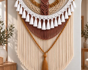 Large Macrame Wall Hanging, Boho Wall Decor, Handmade Woven Wall Tapestry, Colorful Bohemian Wall Art for Living Room