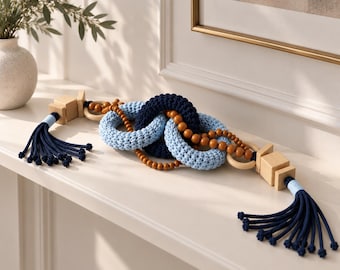 Handmade Shelf Decor Object, Macrame Coffee Table Decor, Scandinavian Home Accent