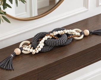 Shelf Decor, Coffee Table Decor, Console Table Decor, Decorative Chain, Modern Table Decor, Charcoal Gray Home Accent