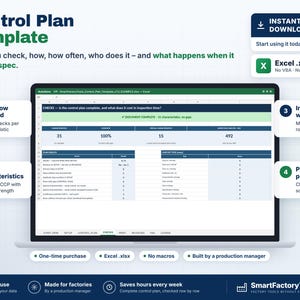 Control Plan Template Excel, Quality Inspection Frequency, Special Characteristics, Reaction Rules, APQP Process Checks